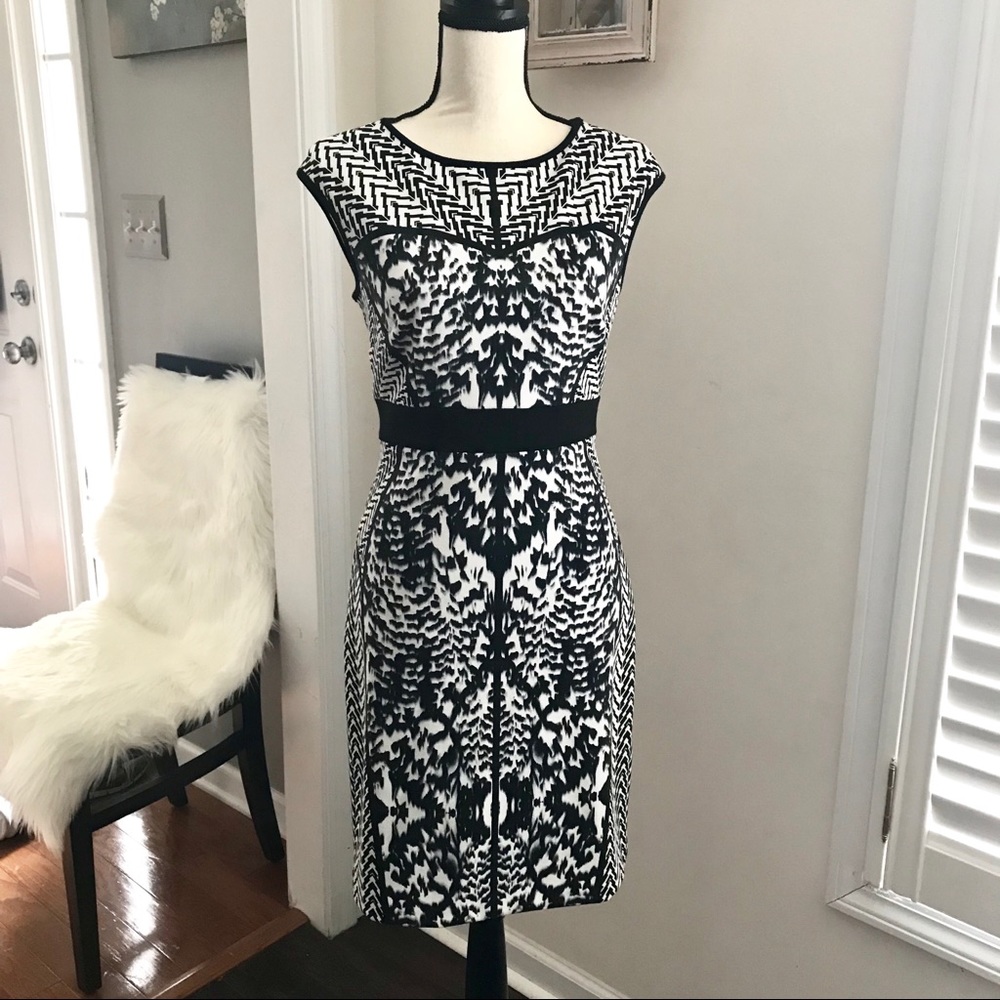 Laundry by Shelli Segal Black & White Print Dress